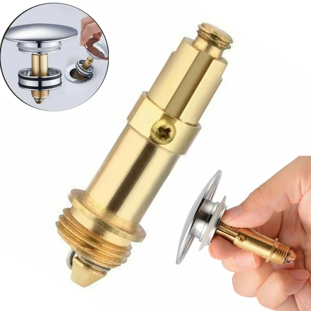 1PC Brass Universal Spring Loaded Easy Jump Up Drain Plug Click Clack Bounce Valve for Bathroom Sink Basin Shower Accessories