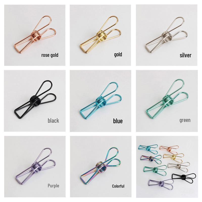 

Metal Hollow Fish Clip - Versatile Bill & Snack Sealer with Long Tail in Assorted Colors Small Fish Clip (8*32MM) синий