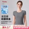 Womens Breathable Slim Fit Yoga Top Quick Dry Athletic Short Sleeve Gym Workout Shirt