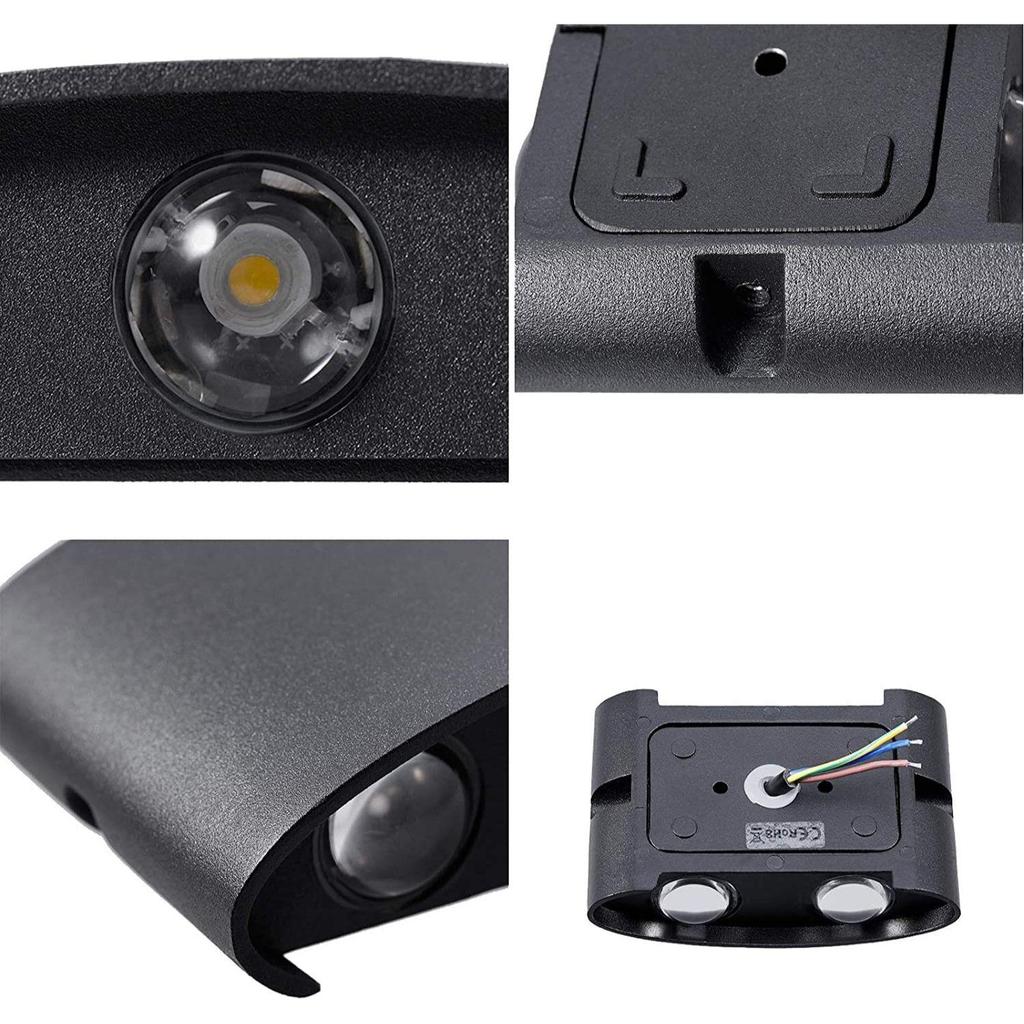 Aluminium 8 Watts (Pack of 1)  Ray Oval Up-Down Outdoor Led Outdoor Waterproof Ip65 Exterior Wall Step Light Fixture Waterproof Lamp