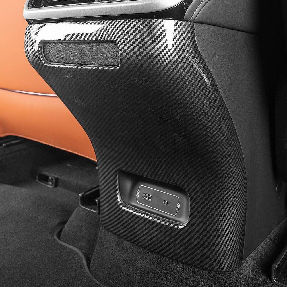 For Xpeng G9 XiaoPeng 2022 2023 Car armrest box rear air outlet ABS Carbon fiber anti-kick decoration protection car Accessories