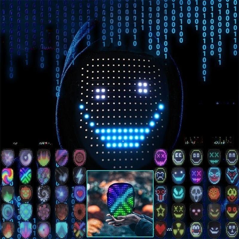 

Depointer Life Led Mask with Gesture Sensing,Unisex LED Lighted Face Transforming Mask for Costume Cosplay Party Masquerade Party and festival supplies