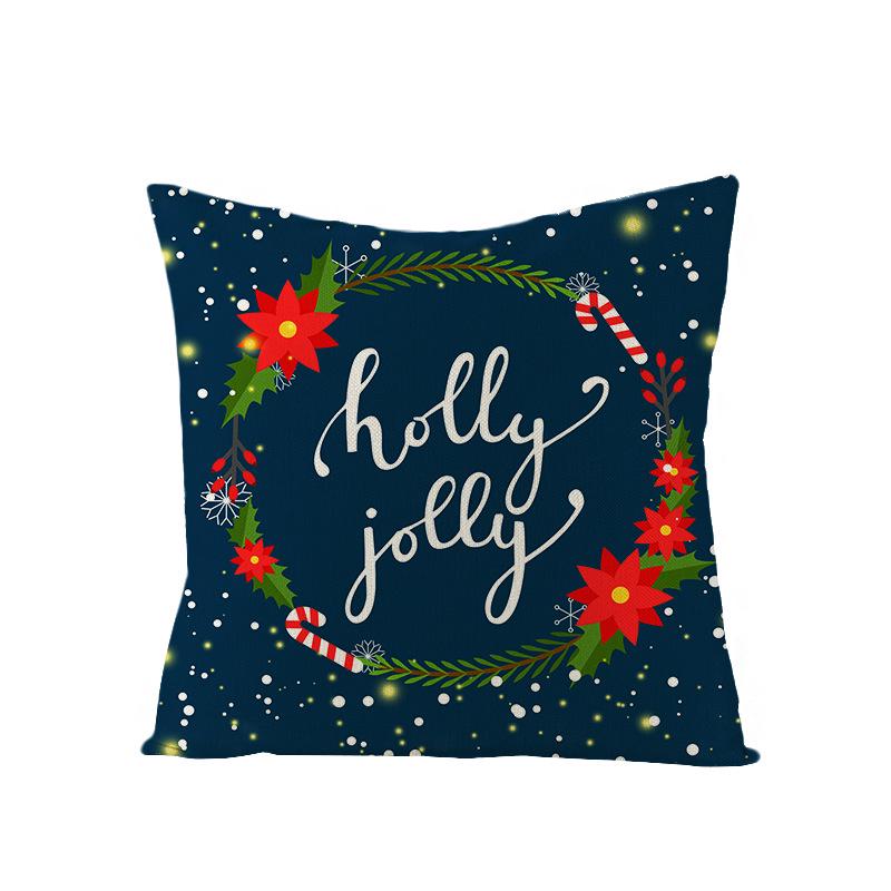 Christmas Polyester Pillow Cover Cartoon Digital Print Cushion Cover New Home Decoration Cushion Cover