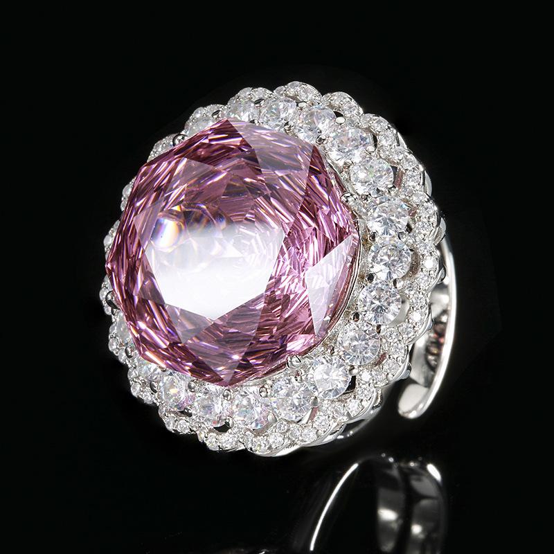 

Popular Jewelry Copper Bottom Gold-Plated Rose Cut Light Luxury Set Heroine Stone 18Mm