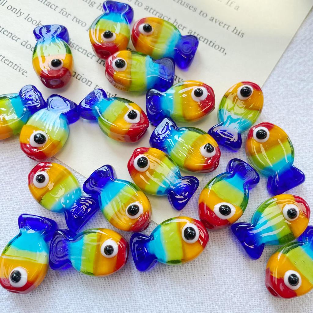 DIY Handmade Clownfish Glass Beads: Cute, Colorful, Hand-painted Animal Ornaments