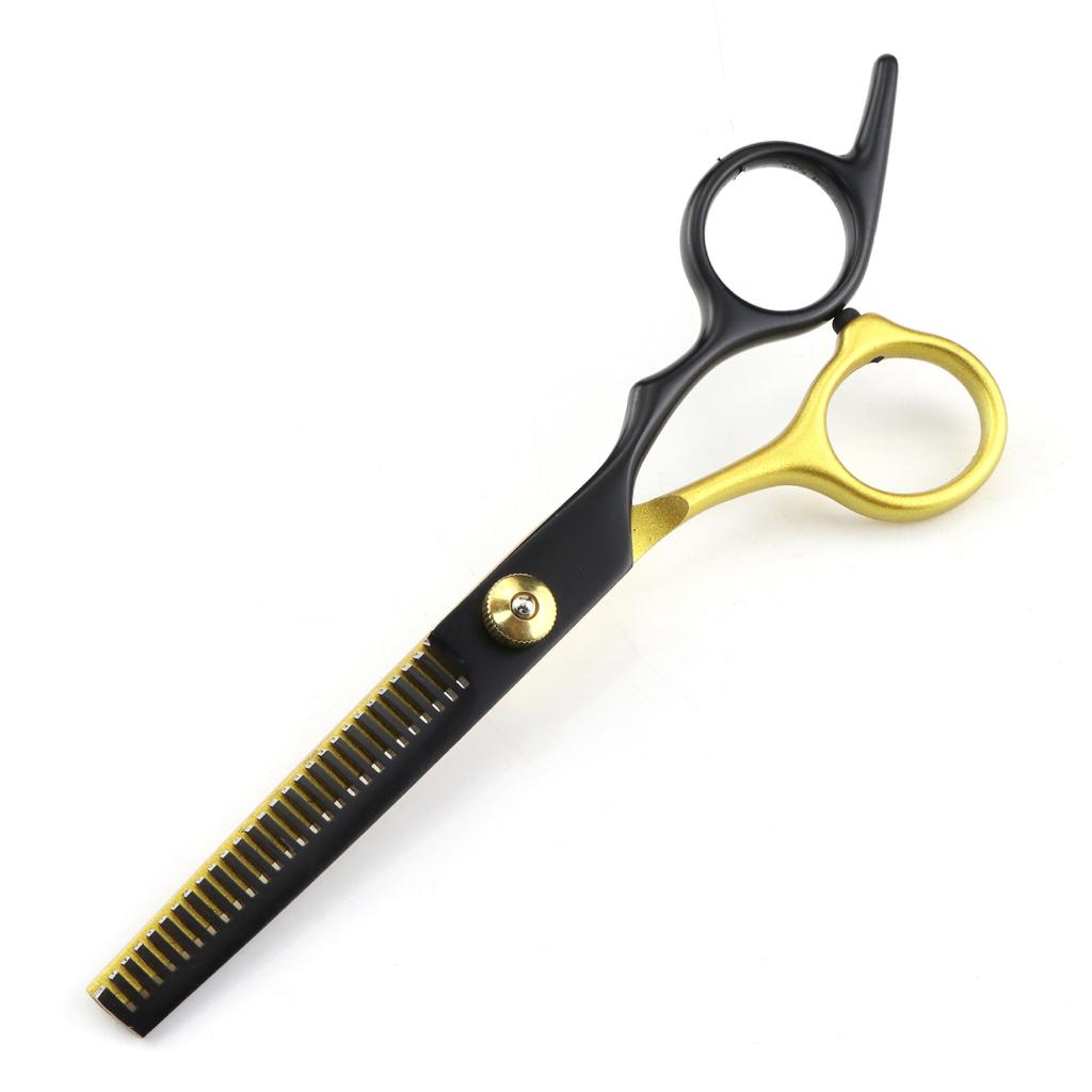 6.0 Inch Black And Gold Hair Scissors, Flat Scissors, Bangs Scissors