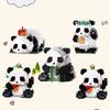 Hua Hua Panda Eating Bamboo Micro Blocks Kit Building Model, Cute Desk Decor & STEM Educational Toy Gift for Kids Animal Lovers