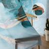 Youth Bedroom Sheer Curtains Abstract Blue Marble Texture Kitchen Study Curtains Living Room Holiday Decor Tulle Curtains