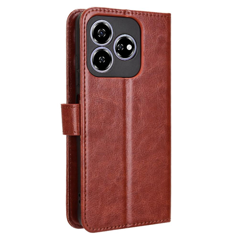 For ZTE Axon 60 (ZTE Blade V60) Leather Phone Case Wallet Crazy Horse Texture