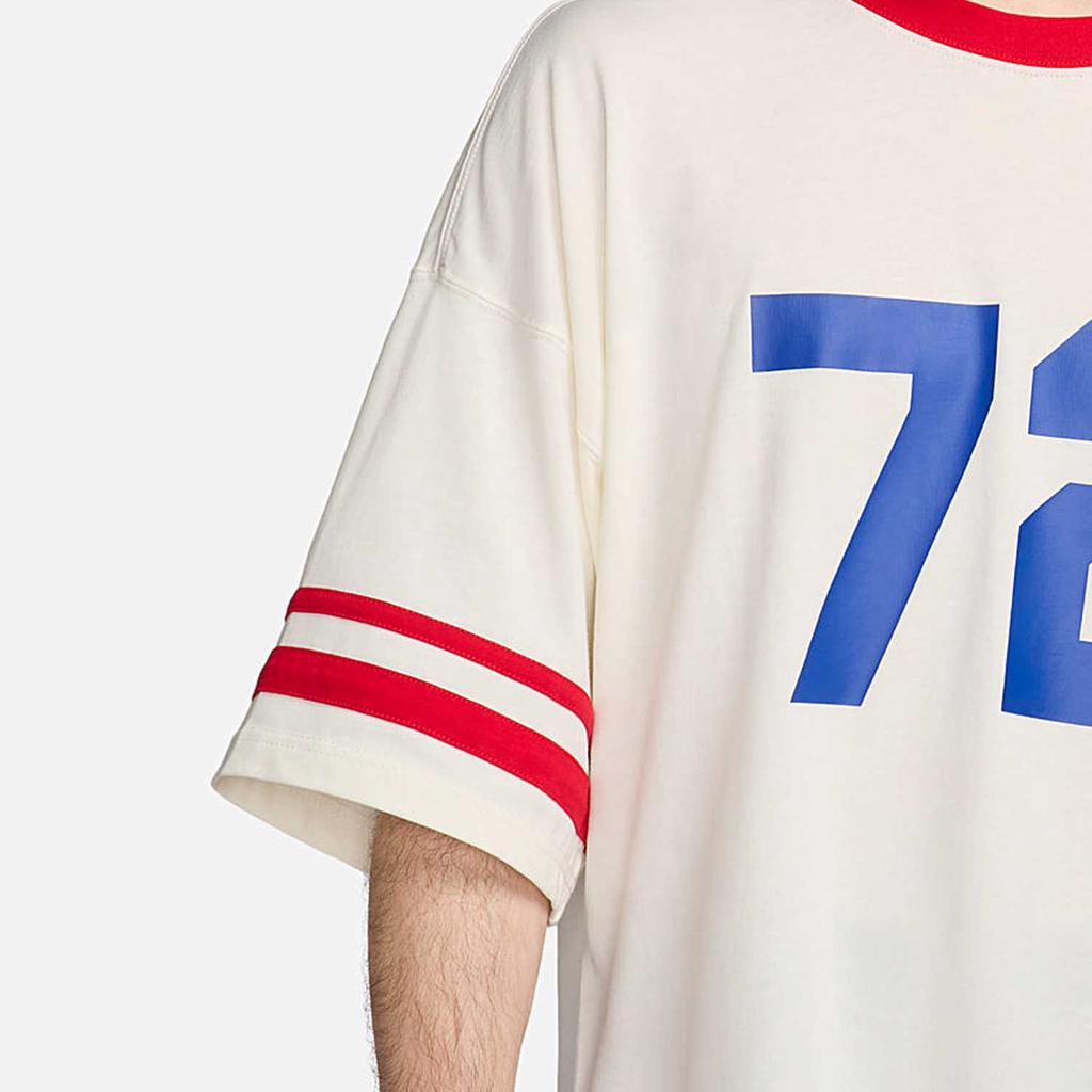 Nike Digital Print Crew Neck Pullover Comfortable Casual Sports Short Sleeve Drop Shoulder T-Shirt Men T-Shirt Sail University-Red HF4602-133