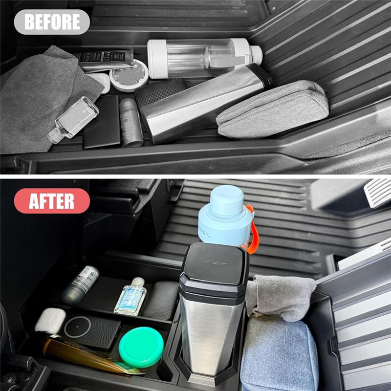 Ac29-2024 2025 For Tesla Cybertruck Lower Center Console Organizer Tray With Cup Holder Storage Box Interior Accessories