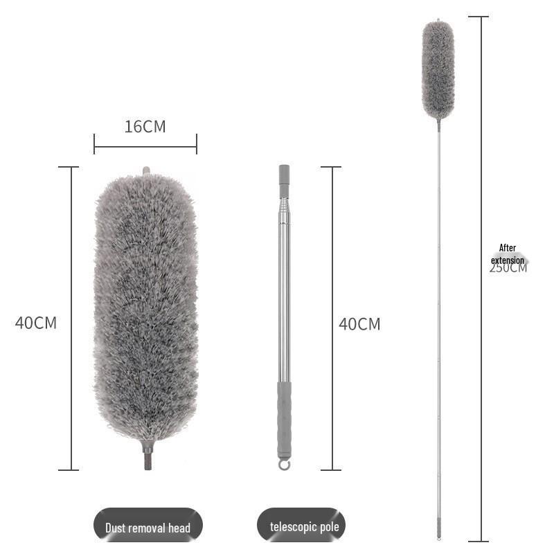 Retractable Curved Ceiling Cleaning Broom: 2.8m Electrostatic Dust Remover