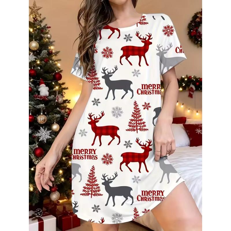 Women'S Christmas Snowman Print Dresses Cozy Red Striped Dress with Snowman Dress O Neck All-Season Comfort Y2k Ladies Clothes