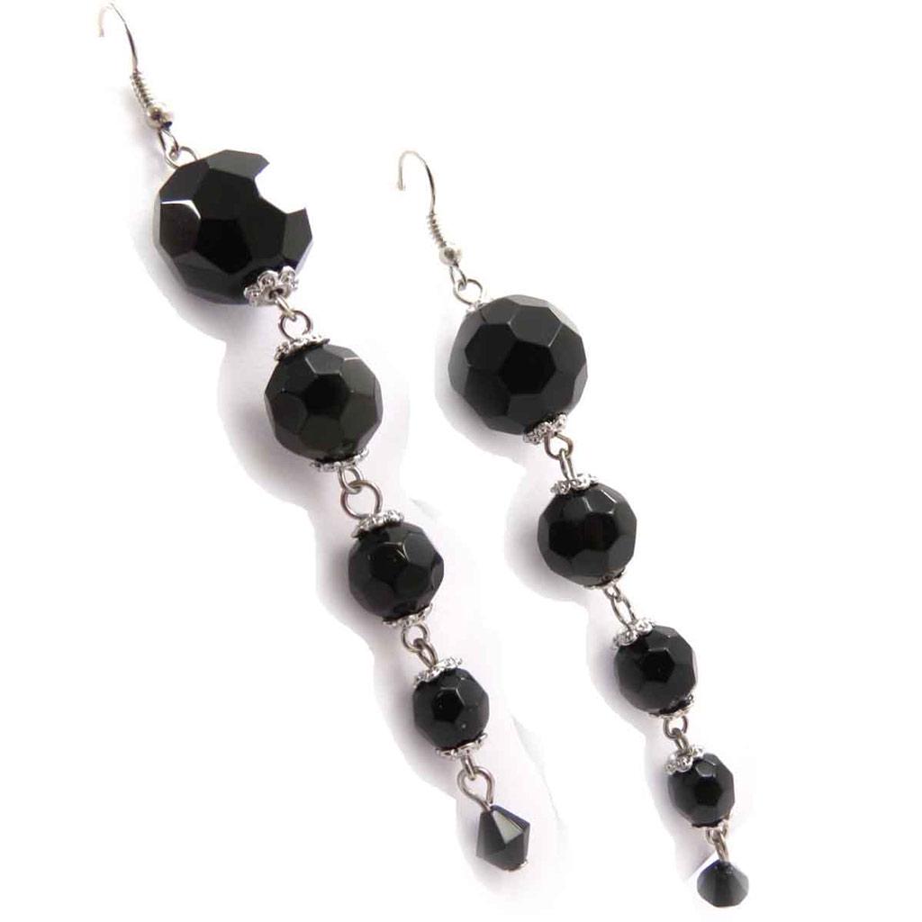 Les Trésors De Lily [J7835] - Cercei negri de designer „Mineralia”