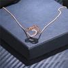 Stylish Rose Gold Heart-Shape Necklace Simple Clavicle Pendant Ornament Festival Birthday Gift