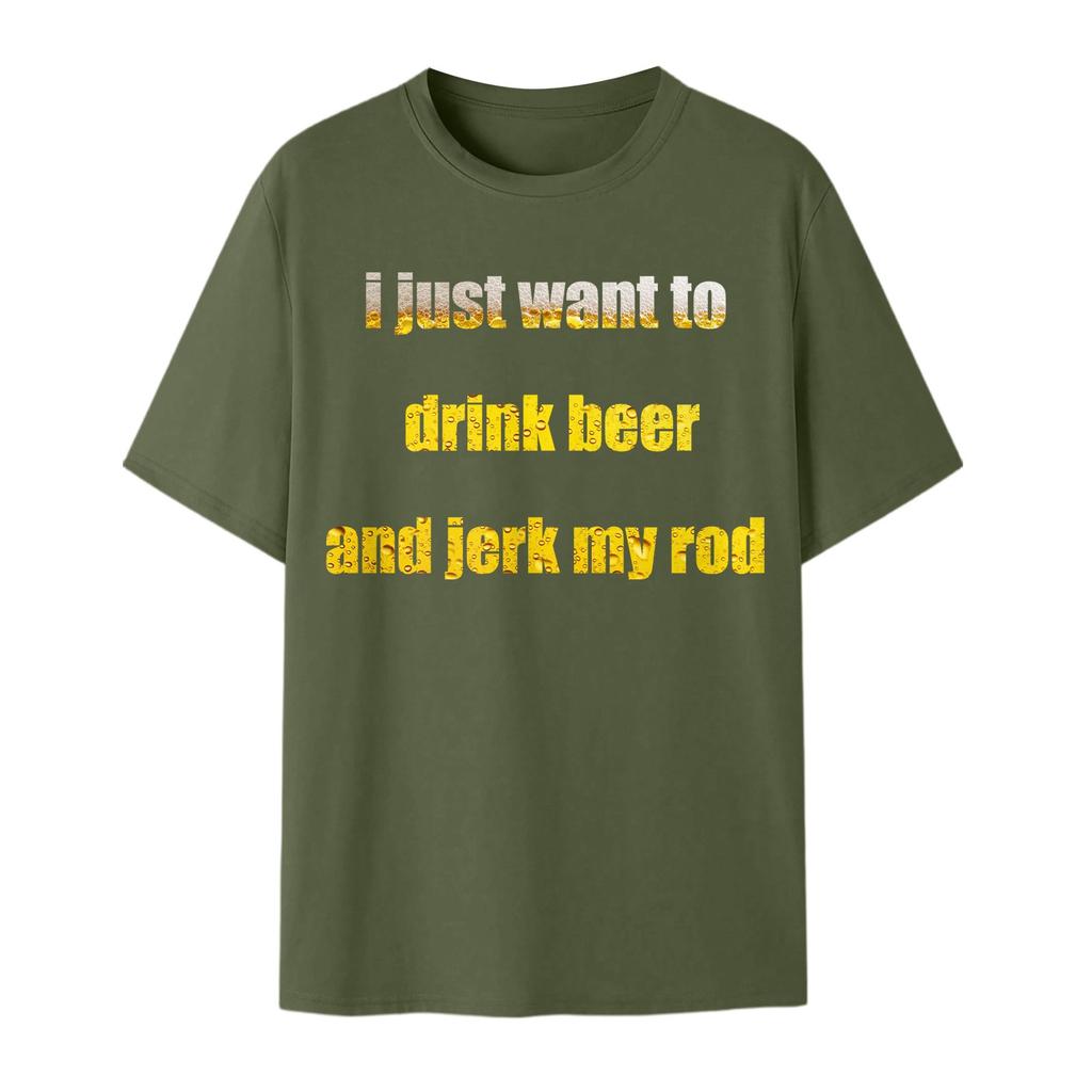 Pánské ležérní tričko s krátkým rukávem a potiskem s kulatým výstřihem