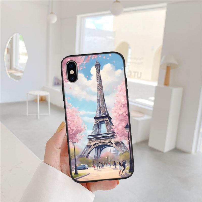 CJ57 France Paris Eiffel tower Phone Case for Samsung Galaxy S20 S21 S22 Ultra FE + Plus A21S A22 A24 A25 A26 A30 A30S A31