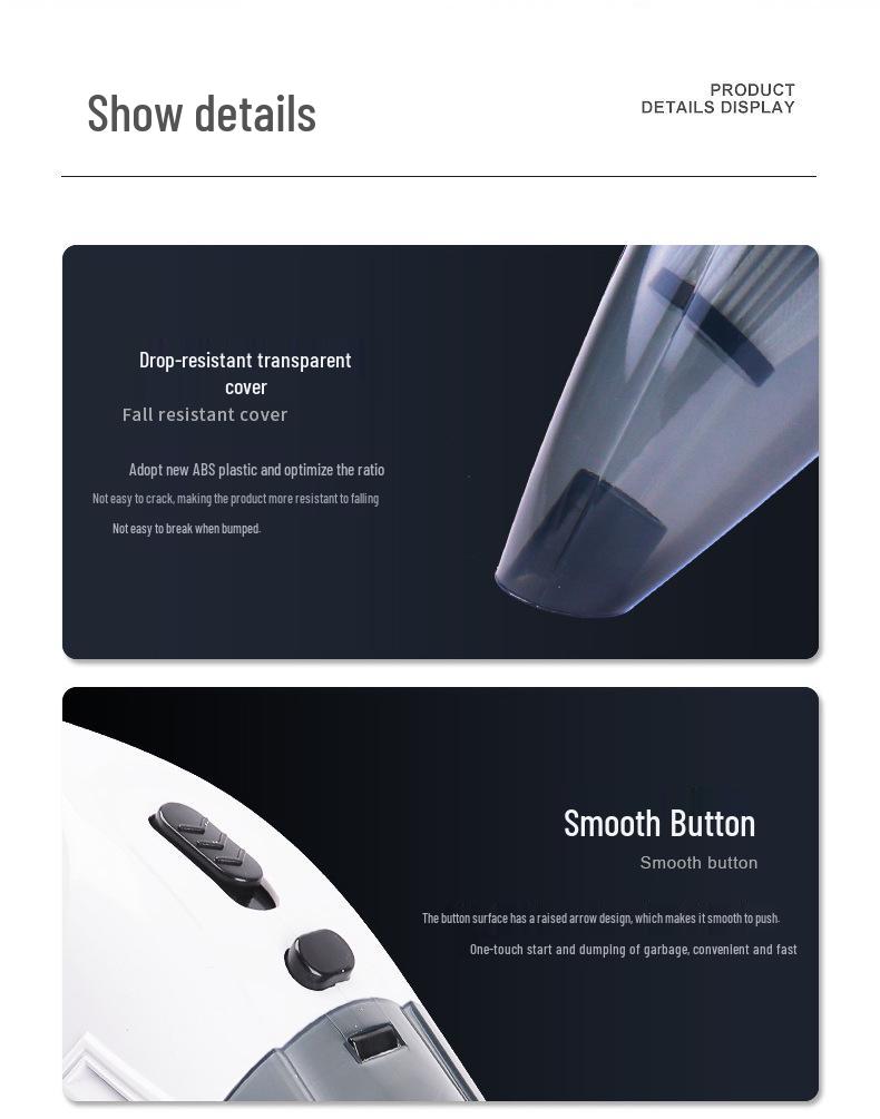 Portable Cordless Mini Car Vacuum Cleaner - Ideal Gift