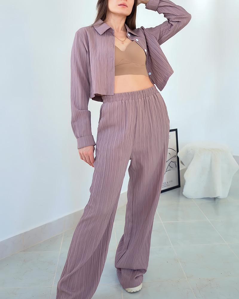 Streamgirl Women Summer Pants Sets 2 Pieces Crop Tops And Wide Leg Pants White Chiffon Thin Two Pieces Pant Sets Women's Suits