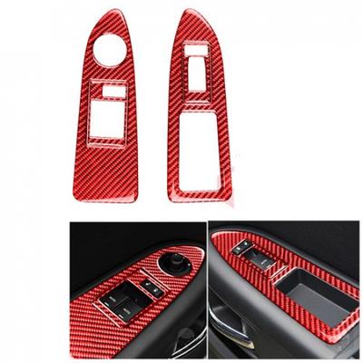 For Dodge Challenger 08-14 Red Carbon Fiber Window Lift Switch Panel Cover Trim