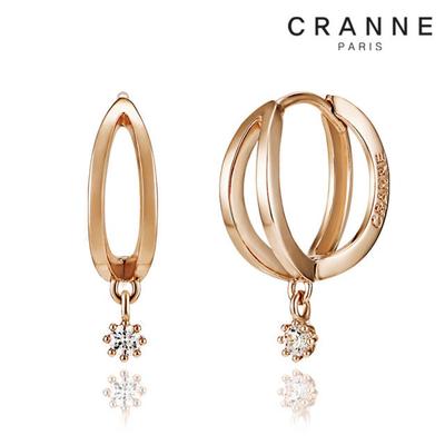 14K V-Line Cubic One-Touch Earrings (Gold Filled) C24EGF115