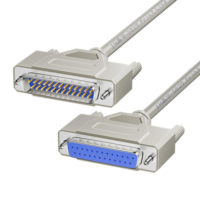 Jinghua 1.5m DB25 Male/Female Serial Parallel Port Printer Cable for Cash Register Scanner