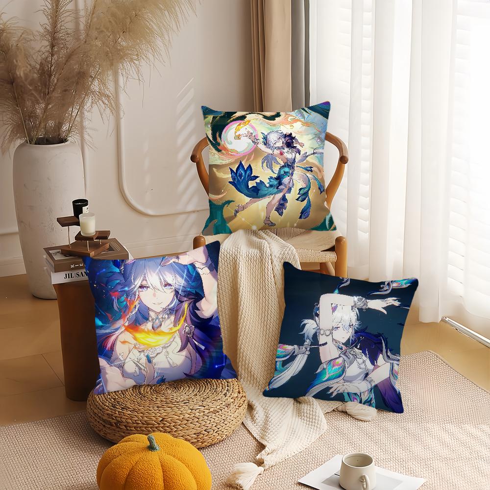 Honkai Star Rail Yao Guang Pillow Case Bedroom Sofa Living Room Backrest Decoration Square Cushion Nap Time