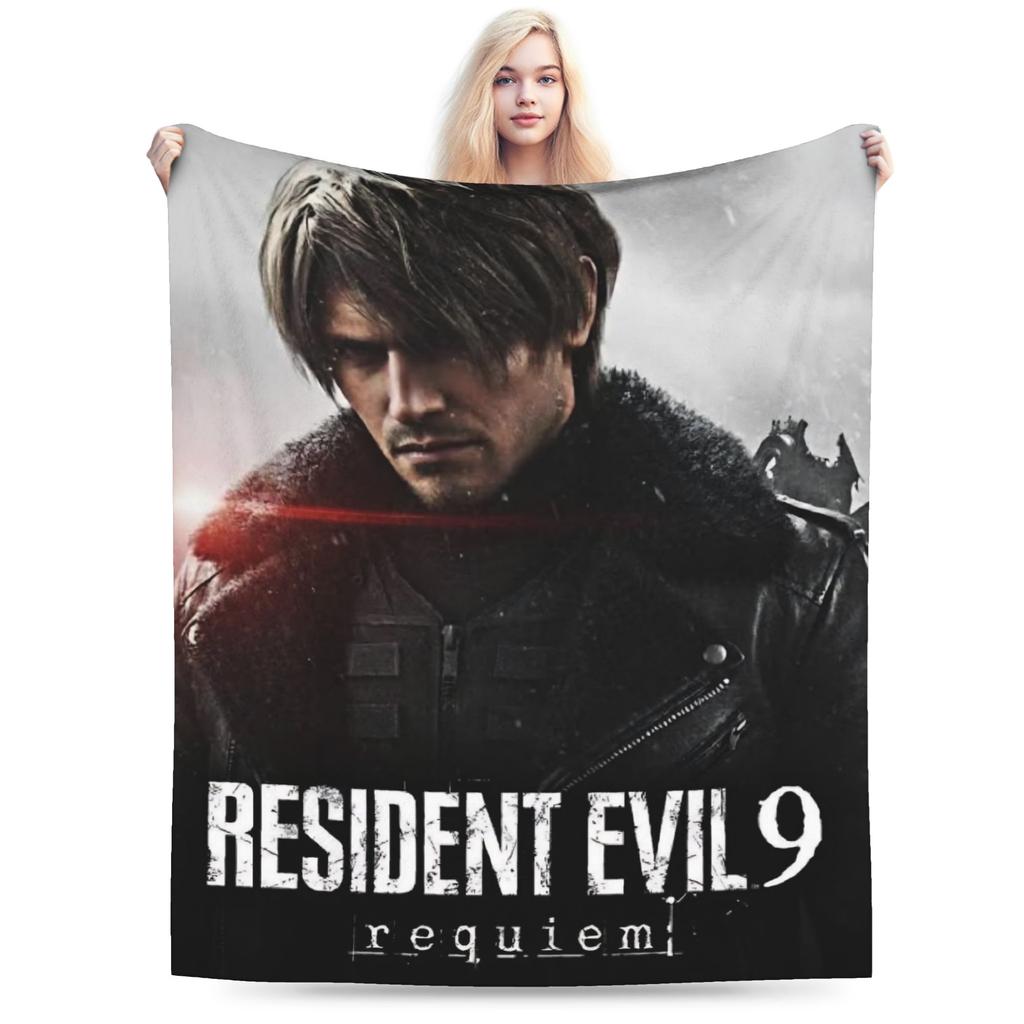 Residents Evils 9 Leon Keneddy Blanket Multi-size Warm Cozy Fluffy Games Throw Blankets for Couch Sofa and Bed
