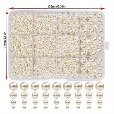 1320Pcs Beads Set for Jewelry Making DIY Crafts Elegant Spacer Beads with Holes Round Beads