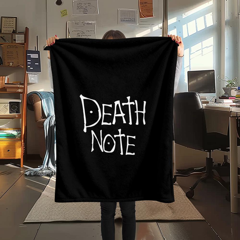 1PC Death Note Print Flannel Blanket, High Quality All Seasons, Home Decor, Warmth and Comfort, Perfect for Christmas Gifts
