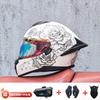 Full Face Motorcycle Helmet With External Bluetooth Module Men Women Large Rear Wing Sport Style DOT Approved