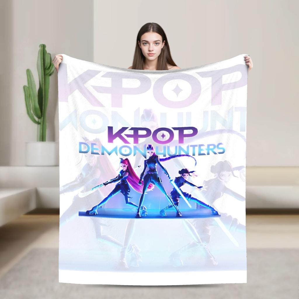 Saja Boys  Kpop Hunter Halloween Warm Soft Blankets  Camping Plush Throw Blanket Comfortable Home Decor Bedspread Sofa Bed Cover