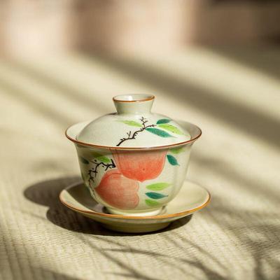 ZISIZ Keramik Pfirsich Gaiwan Meistertasse
