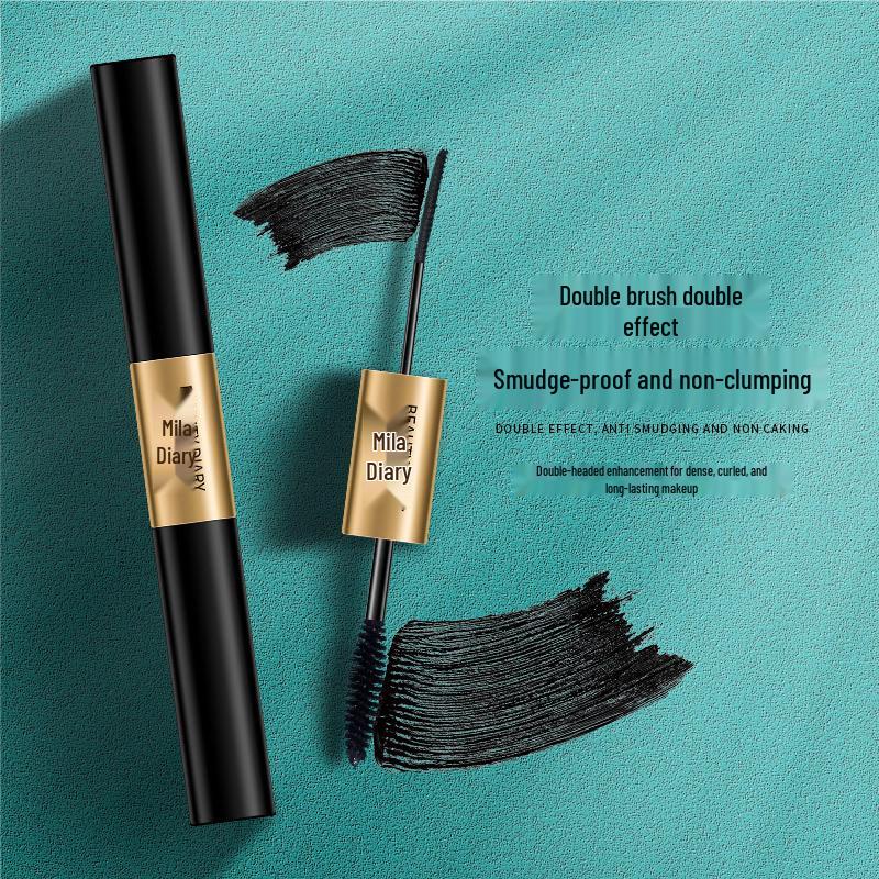 

Тушь для ресниц водостойкая двусторонняя в стиле Douyin: Удлиняющая, Подкручивающая, Потостойкая с Тонкой Кисточкой для Больших, Выразительных Глаз.