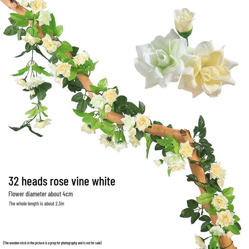 Artificial Cherry Blossom Vine – Silk Floral Decoration for Indoor Ceilings and Air Conditioning Water Pipe Covers