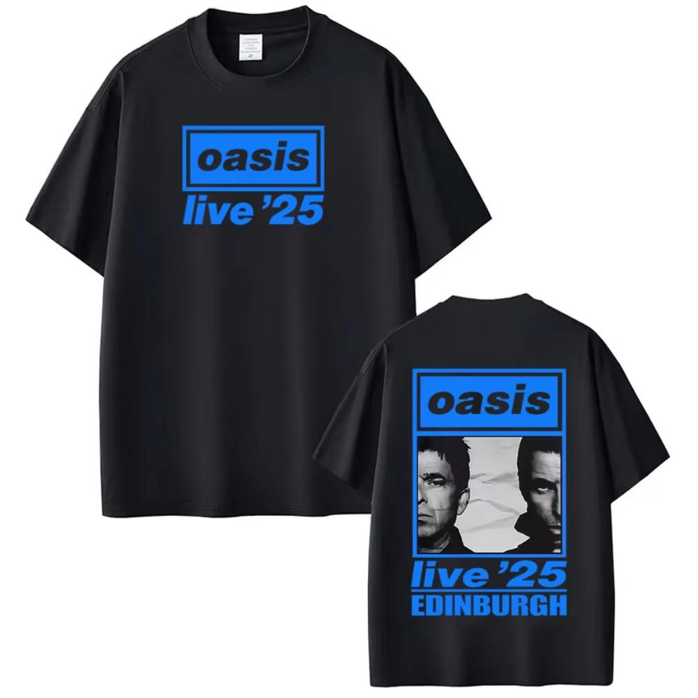 British Rock Band OASIS Live 26 Tour Print Tshirts Men Women Hip Hop T Shirt Summer Casual Loose Cotton Tshirts Fan Gifts Tops