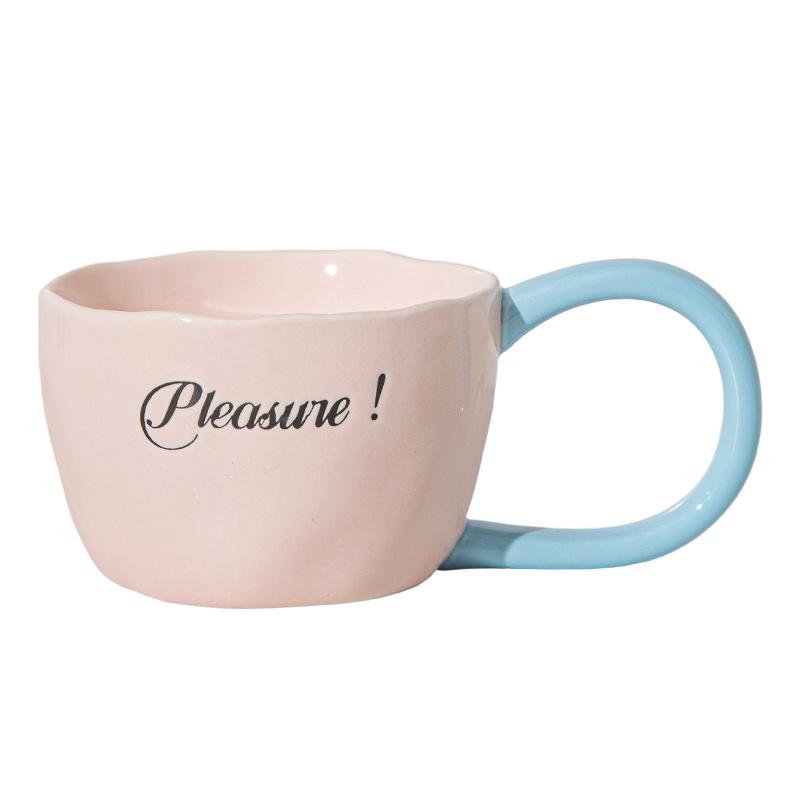 Tazza ceramica creativa con abbinamento colori freschi, tazza caffè acqua macaron, tazza per coppia, tè pomeridiano, ufficio, tazza colazione avena