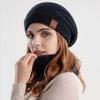 soft Winter Beanie Hat Scarf Set Thicken Warm Wool Hat Cold Protection Thermal Knit Cap  Women/men