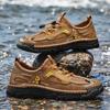 Men Summer Casual Shoes Fashion Breathable Walking Shoes Thick Sole Boat Shoes Soft Flat Men Shoes Outdoor Non-slip Men Sneakers