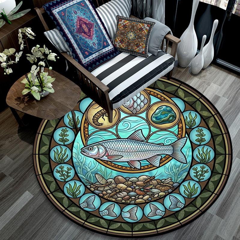 Adventure Nature Round Area Rug Under Office Chairs Bedroom Living Room Home Decor