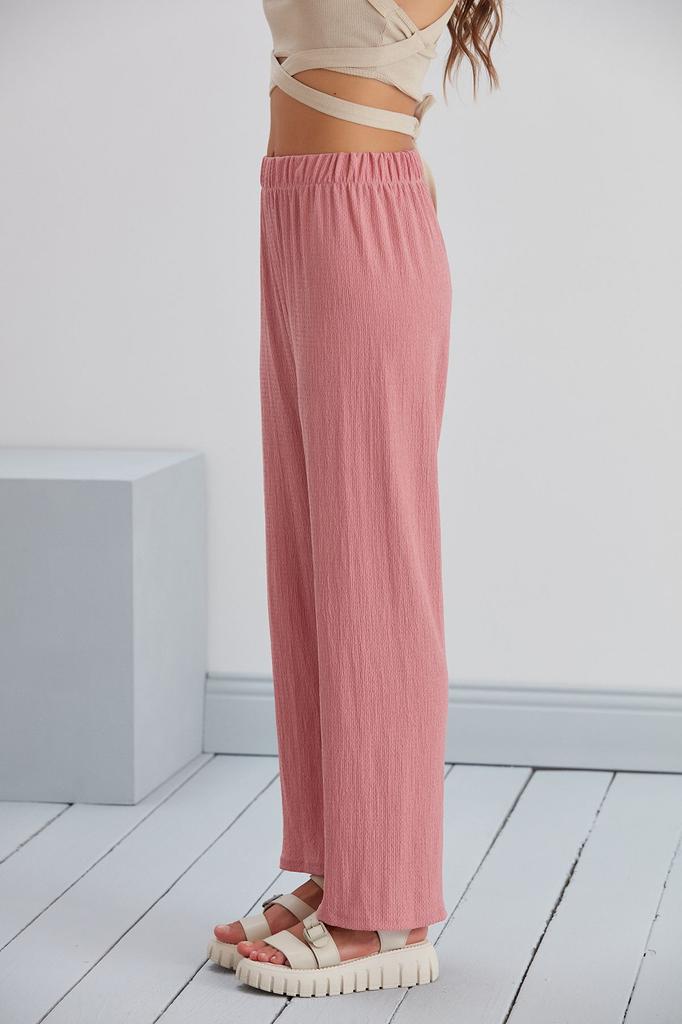 Women's Style Plus Size Pants Elastic Waist Palazzo Trousers Summer Comfortable Wide Wrinkled Fabric