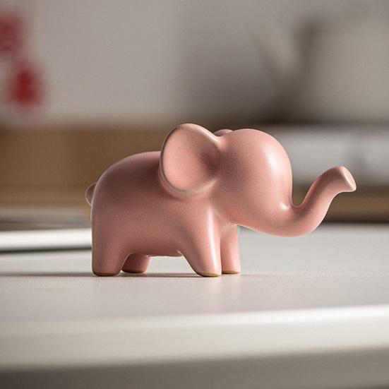 Keramik Elefant Schreibtischornament Bunte Kleine Elefantenstatue Glückselefant Figur Haus Büro Wohnzimmer Dekoration
