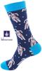 Set Space Astronaut Crew Socks Rocket UFO Star Planet Pattern Socks Stylish Pilot [Miracroute] 4-Pair 25-27cm Men's (Set A)
