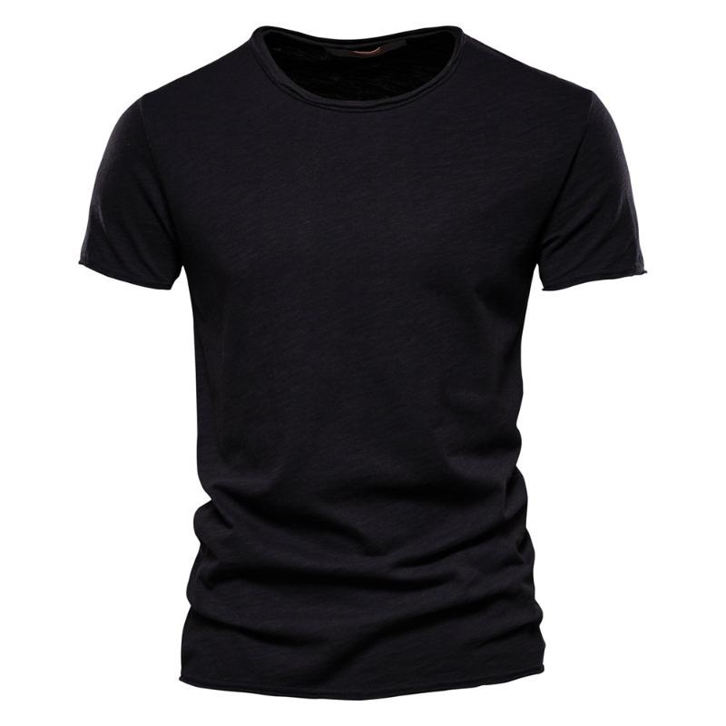 Summer men's new solid color V-neck short-sleeved T-shirt  men's fashion