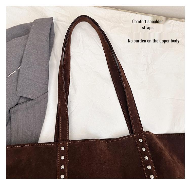 Dam Retro Hjortskinn Mocka Nitar Tygväska Handväska