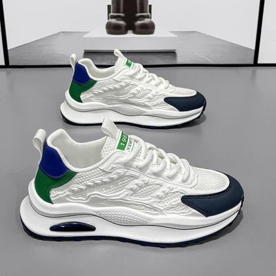 Letnie męskie buty nowe oddychająca siatka białe buty męski trend wszechstronne platforma buty sportowe casualowe modne buty
