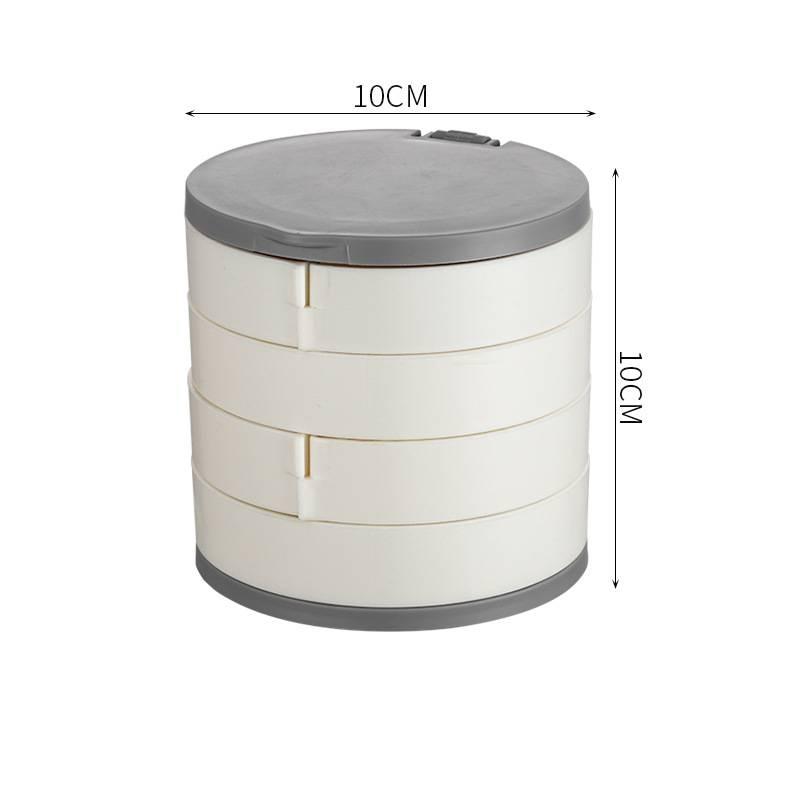 Four-Layer Jewelry Box-Rotatable Jewelry and Cosmetics Storage Box-Earrings and Necklaces Holder-Dust-Proof Storage Rack