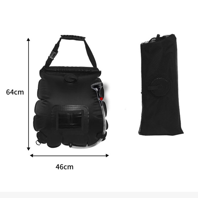 Tragbare Solarduschtasche Große Kapazität Faltbar Camping Wassersack mit Aufbewahrungs-Netzbeutel