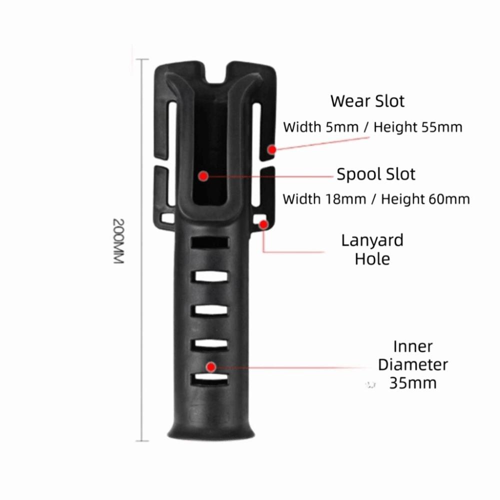 

2PCS 20cm Length Fishing Rod Belt Holder OD 35mm Belt Fishing Rod Holder Outdoor Fishing чёрный
