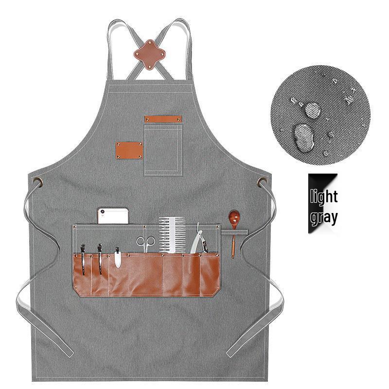 Custom Logo Canvas Apron for Art Students and Coffee Shop Staff